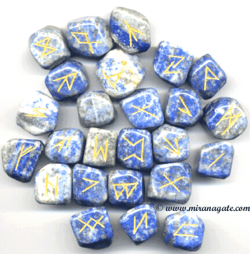 Manufacturers Exporters and Wholesale Suppliers of Lapis Lazuli Rune Set Khambhat Gujarat